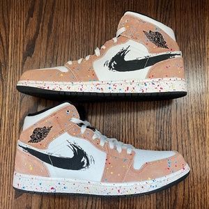 Air Jordan 1 Mid SE Men's Size 11.5 - Paint Splatter - EUC